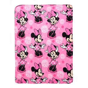 Pair of Minnie Mouse Throw Blankets, 70" x 46", Pink