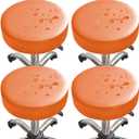 SZJIAHTM 4 Pcs PU Leather Dustproof Round Bar Stool Covers Waterproof Round Bar Stool Seat Covers Bar Chair Seat Covers for Home Restaurant Chair Furniture Protector