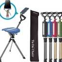 STEP2GOLD Ta-Da Chair Series 2 PRO, Portable Trekking Hiking Pole, Folding Walking Stick with Seat, Walking Cane with Chair, Foldable Chair, Lightweight Aluminum, Easy Carry and Storage, Anti-Slip (Blue)