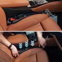 Car Seat Gap Filler and Organizer with Integrated Hook (Set of 2) Blocks Lost Items, Holds Phone, Keys and Wallet Universal Fit for Cars, SUVs and Trucks