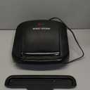 George Foreman 4-Serving Removable Plate Electric Grill and Panini Press, George Tough Non-Stick Coating, Drip Tray Catches Grease, Black