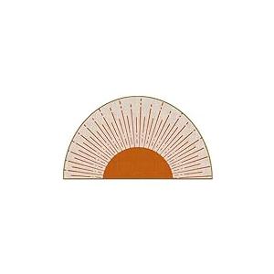 Mingnei Boho Mid Century Sun Linen Doormat Door Mat for Home Kitchen Entrance, Bohemian Sun Door Mat, Bohemian Sunburst Sunshine Mats for House Front Outdoor Outside Entryway Rug 26x15 Welcome Mat