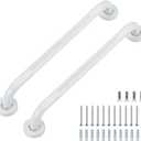 Grab Bars for Shower, 2 Pack 18-Inch Anti Slip Shower Handles for Elderly, Safety Shower Grab Bar, Stainless Steel Handicap Grab Bars for Bathroom (White 1" Diameter)
