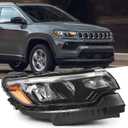 Huray Headlight Assembly for Jeep Compass 2022-2025 [LED High/Low Beam Light] [Halogen Side Marker] OE Head Lamp Replacement Passenger Side