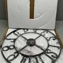 LEIKE Large Wall Clocks for Living Room,Silent,Non Ticking,Battery Operated Oversized Vintage Round Modern Metal Wall Clock for Bedroom,Farmhouse,Office Home Decor-24 Inch(Black-Arabic Number)