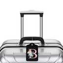 2 Pcs Letter B Luggage Tags for Suitcase, Unique Letters Tag, Travel Gifts for Privacy Cover ID Label with Stainless Steel Loop and Address Card
