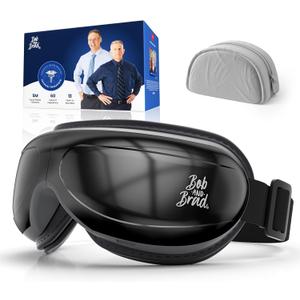BOB AND BRAD Eye Massager with Heat Compress, EyeOasis 2 Eye Massager with Heat for Dry Eye Relief, Temple Massager for Migraine Relief, Electric Headache Massagers for Stress Relief (Midnight Black (Office Relief, Travel Essential))