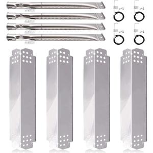 Grill Replacement Parts for Nexgrill 4 Burner 720-0830H, 720-0783E, 5 Burner 720-0888, 720-0888N, Burner Tubes, Heat Shield Tent Plates and Igniters Replacement Kit for Home Depot Nexgrill 720-0830H.