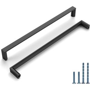 10 Pack 7.5 Inch(192mm) Kitchen Cabinet Handles Matte Black Cabinet Pulls Kitchen Cabinet Hardware Drawer Pulls for Cupboard Wardrobe (7.5"/192MM Hole Center)