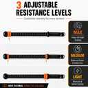 Cordless Battle Ropes with Adjustable Weight & Ropeless Battle Ropes for Home Gym Low Impact HIIT Strength Training for Men & Women (Black)