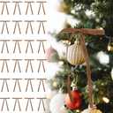 Utehilly Camel Vintage Velvet Bows Decorations Small Ornaments for Christmas Tree, Garland, Wreath, Door, Outdoor (24 Pcs, 5 * 7 Inch)