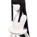High Temperature Synthetic Black Long Straight Bangs Wig for Cosplay Jabami Yumeko Wig Halloween Costume Wig