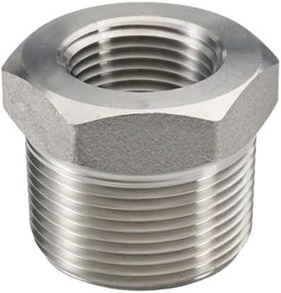 Beduan Stainless Steel Reducer Hex Bushing, 1-1/2" Male NPT to 3/4" Female NPT, Reducing Cast Pipe Adapter Fitting