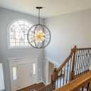 Modern Crystal Entryway Chandelier, Globe D28"
