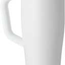 Ice Shaker 40 oz Tumbler with Handle and Straw | 40oz White | Cold for 30+ Hours | 2-in-1 Tumbler Shaker Bottle | Odor-Free 40 ounce Bottle for Water, Protein Shakes, Smoothies, Cocktails