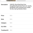 King Over King Bunk Bed with Ladder and Guardrail for Adult Teenagers Kids Bedroom, Metal Bed Frame/Near Ground Design for Dormitory, Living Room, No Box Spring Needed, Black