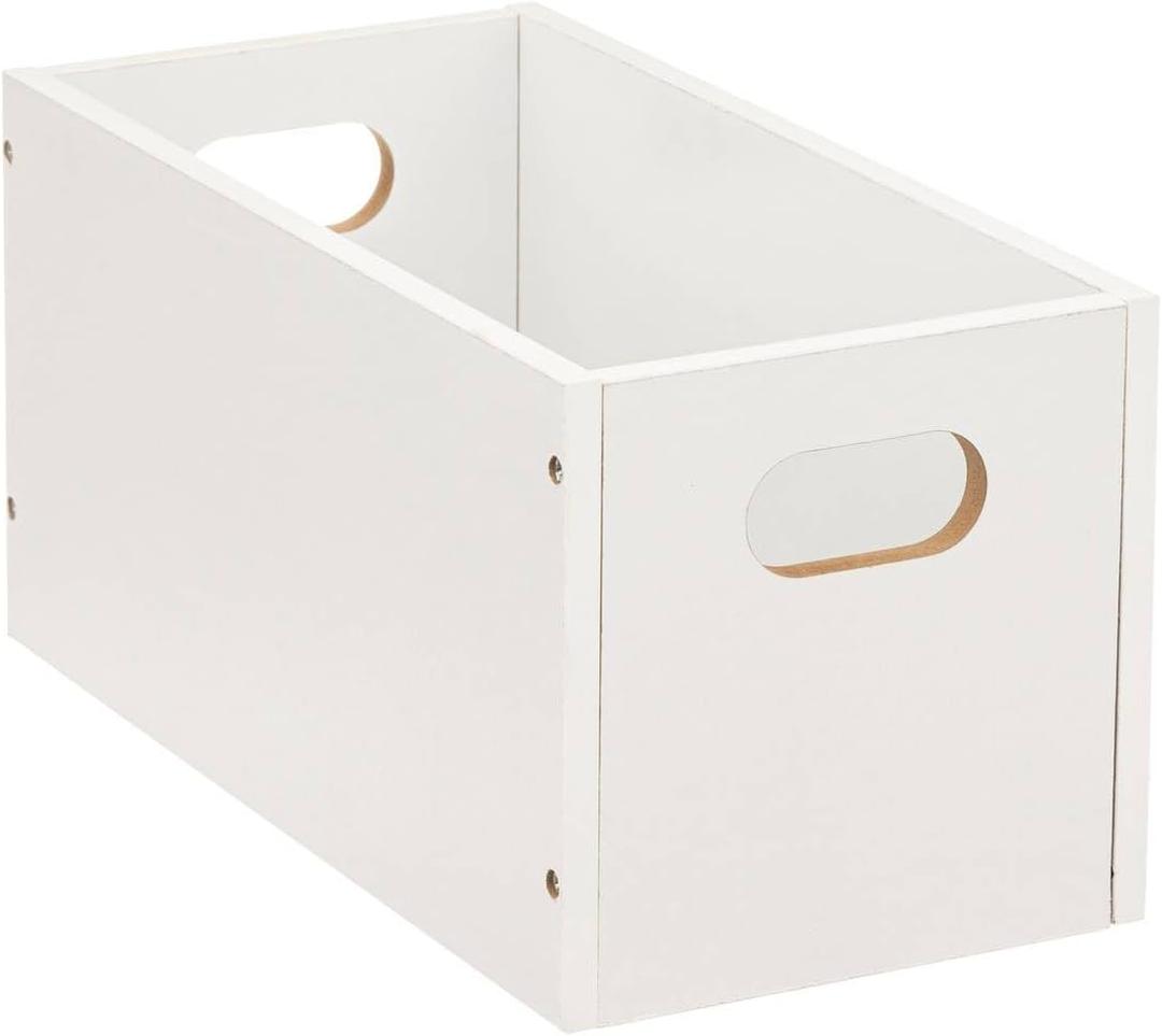 Five Wooden Storage Box 15 x 31 x 15 cm White (cm, white)