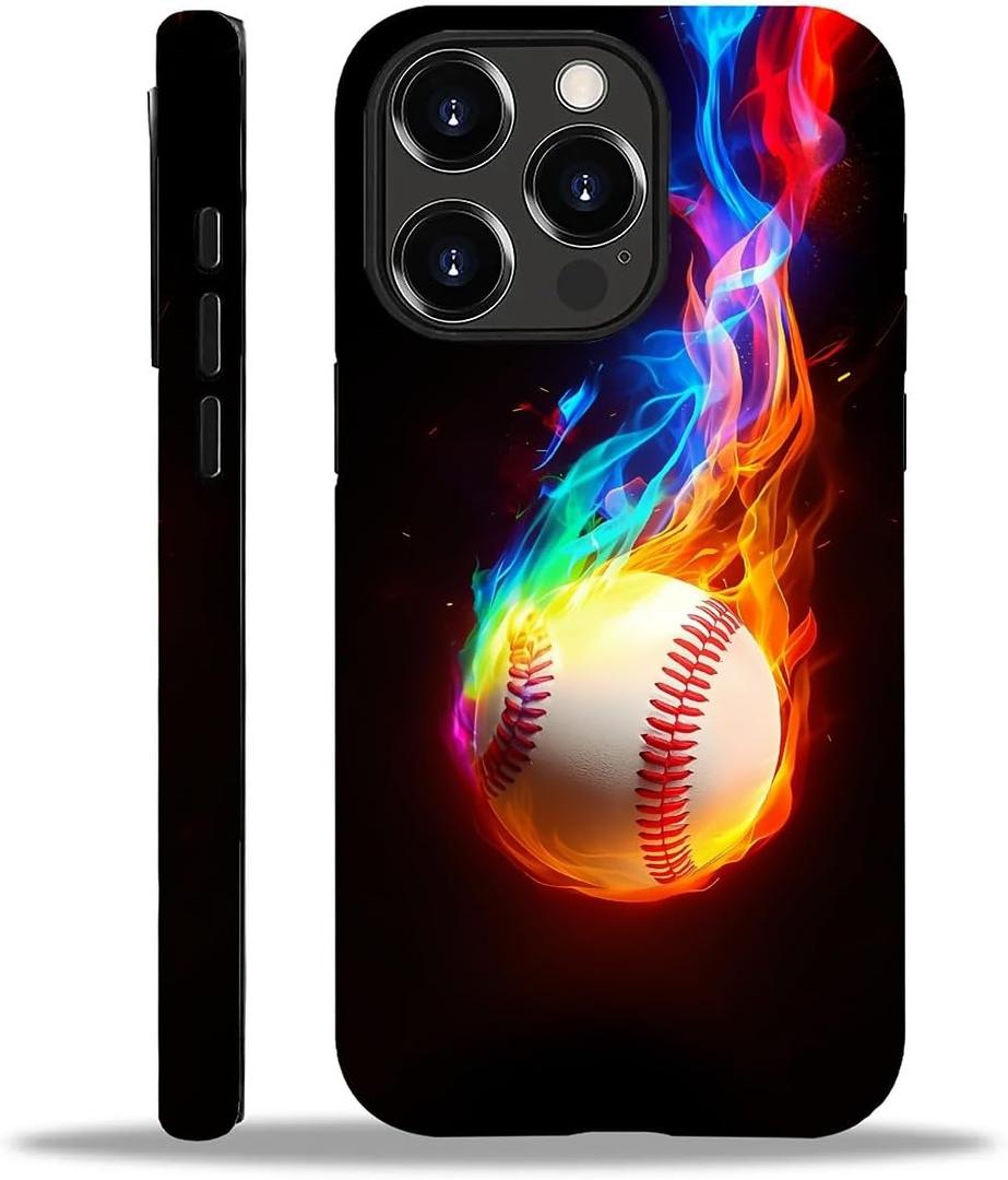for iPhone 13 Pro Max Case,HH2 Baseball Sport Hybrid 2 Layer Hard Shell Silicone Protective Pattern Design Case