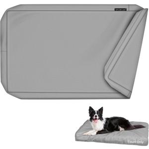 Explore Land Waterproof Dog Bed Cover Canvas Washable Dog Crate Pad Replacement Cover for 54 Inch Crate, 53Lx36Wx4H inch, Gray