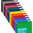 HERKKA Extra Capacity Hanging File Folders, 60 Pack Reinforced Letter Size Hanging Folders with Heavy Duty 1 Inch Expansion, Designed for Bulky Files, Medical Charts, 12 Assorted Colors