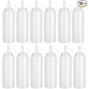 8 Pack 800 ml Plastic Squeeze Bottles Multipurpose Squirt Bottles for Ketchup,Condiments,BBQ Sauce,Dressing,Barbecue,Grilling,Crafts,Syrup and More