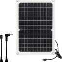 USB C Solar Panel 5V 10W: Small Solar Panel with Micro-USB & USB-C & Barrel Port 3.5mm High Performance Monocrystalline for Camera,Water Pump,Small Fan,Camping Lanterns