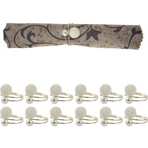 2 x Pearls Spherical Napkin Ring for Party, Holiday, Wedding Table Decoration (12 Sets) 2 x Pearls Spherical Napkin Ring for Party, Holiday, Wedding Table Decoration (12 Sets)