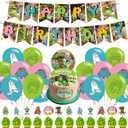 Singing Monsters Happy Birthday Decorations - Monster Theme Party Supplies with Banner, Cupcake Toppers, Balloons, Favors