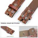 SANSTHS Western Leather Belt Strap for Men, Cowboy Belts without Buckle Cowgirl Western Strap Belt for Jeans Christmas Belts (for 46"-50" Waist, Coffee/Feather)