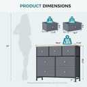 OLIXIS 7 Drawer Fabric Dresser, Storage Tower for Bedroom and Closet, 11.8"D x 39.4"W x 30.1"H