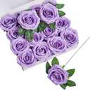 Roses Artificial Flowers Artificial Roses Fake Rose Silk Rose Fake Flowers with Stems for DIY Wedding Bouquets Party Tables Centerpieces Floral Arrangements (16, Lilac)
