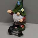 Garden Gnome Statue, Resin Figurine with Bright Solar Lantern Lights and Welcome Sign, Outdoor Solar-Powered Illumination Yard Art Decorations for Indoor Outdoor Patio Lawn Garden Room
