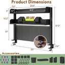 Clamp On Desk Shelf Organizer with Pegboard Desk Hutch Dorm with Storage Bookshelf Desk Top Organizer Shelf Multi-Purpose White & Black Desktop Shelves & Office Shelves (Black, W - 23.6")