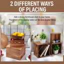Barydat 3 Pcs Vintage Brown Wood Cake Stand Rustic Wooden Display Risers for Party Display Square Stackable Display Box for Dessert Appetizer Storage Organizer Engagement Reception Wedding Party