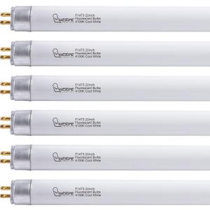 22 Inch F14T5/CW Fluorescent Light Bulb, 4100K Cool White, T5 14 Watt Fluorescent Replacement Bulb for Counter and Cabinet Fixture, G5 Base, 6 Pack
