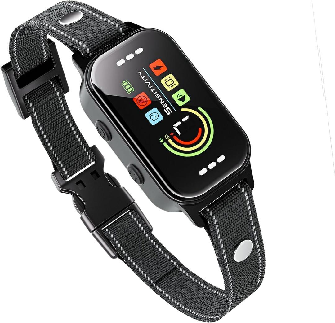 Bark Collar,Bark Collar for Large Medium Small Dogs 8-120lbs,Rechargeable Anti Bark Training Collar with 7 Adjustable Sensitivity, Barking Collar with Beep Vibration (Black)