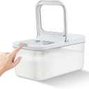 TBMax Rice Flour Storage Container with Automatic Flip-up Lid 13 Lbs | 6.5 Qt, Short and Narrow Food Storage Flour Bin for Kitchen Drwer Organization, Pet Dog Cat Food Storage Container