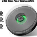 Yzert Solar Fountain Full Glass Panel No Battery, 3.5W Solar Bird Bath Fountains with 4 Fixed Rods & 7 Nozzles, Solar Fountain Pump for Bird Bath, Garden, Pond, Pool, Patio -Black Panel