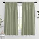 RYB HOME Blackout Curtains for Bedroom Living Room 63 inches Long, Thermal Insulated Privacy Rod Pocket Drapes for Nursery Office Home Theater, Width 42 by Length 63, Sage Green, 2 Panels
