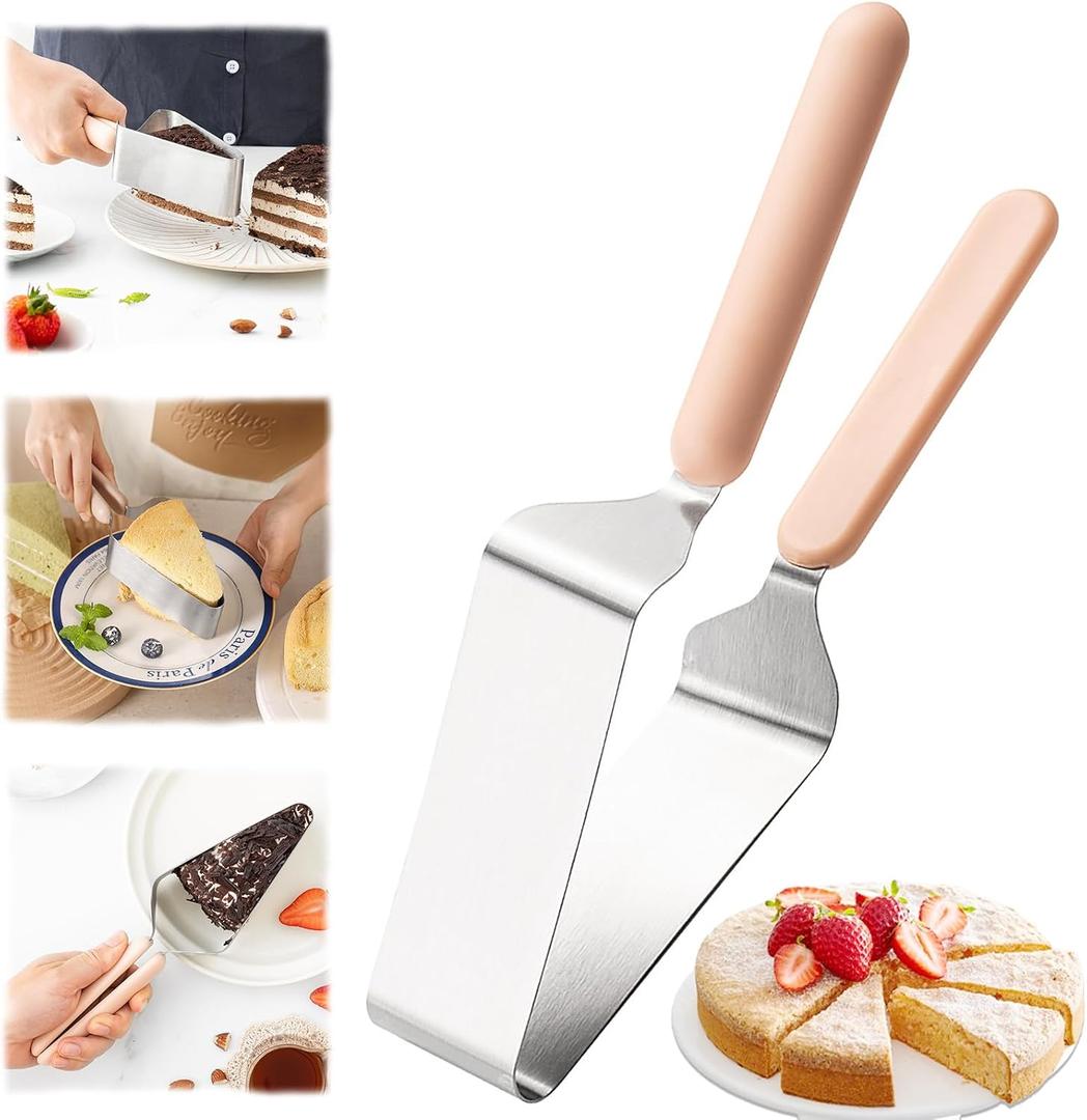 Suuker Cake Cutter, Stainless Steel Cake Knife and Server with Double Handle, Adjustable Cake Slicer for Cake Server, Pie Server, Cake Cutting Set for Wedding
