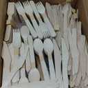 1000 Pieces Disposable Wooden Cutlery Set Include 300 Spoons 400 Forks 300 Knives Compostable Disposable Utensils Knives Forks Spoons Set for Wedding Party Camping