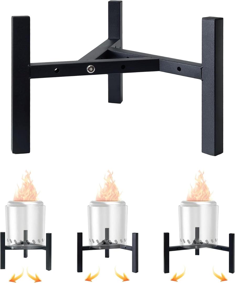 Adjustable Tabletop Fire Pit Stand for Mesa XL, Fire Pit Accessory Fit for Fire Pits, Metal Fireplace Tool with Anti-Slip Pads, Portable Camping Stand, Black