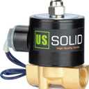 U.S. Solid 3/8" Electric Solenoid Valve 12-VDC, VITON Gasket, Air, Gas, Fuel Normally Closed