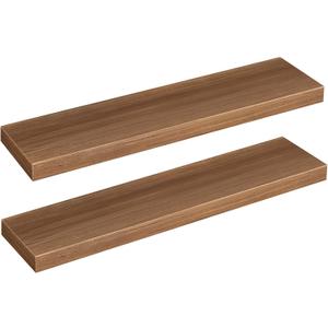 HOOBRO 31.5" Floating Shelves for Wall, Set of 2 Wall Mounted Shelf,  Rustic Brown, 7.9"D x 31.5"W x 1.5"H