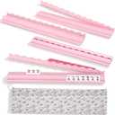 White Mahjong Racks with Magnetic Pushers Set of 4,19.6" Wooden Tile Racks
Magnetic Pushers Keep Tiles Organized,White Scalloped Design, Smooth Wooden Finish for Elegant American Mahjong Games & Gifts