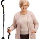Campbell Posture Cane | Walking Cane for Men, Women | Mobility Device, Portable, Lightweight, Adjustable, Self-Standing, Folding, Collapsible Hand Walking Stick, 10 Height Adjustment, 360 Traction Tip, 1 Count