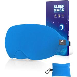Mavogel Cotton Sleep Mask - Breathable Light Blocking Sleep Eye Mask, Soft Comfortable Night Sleeping Mask for Men Women, Eye Cover for Travel/Shift Work/Nap, Includes Travel Pouch (Cobalt Blue)