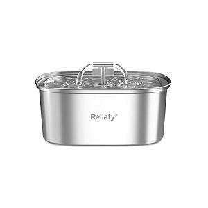 Cat Water Fountain Stainless Steel: 3.2L/108oz Pet Foundatin Water Bowl for Cats Inside Automatic Dog Drinking Dispenser Dish Animal Feeding & Watering Supplies Waterfall with 1 Replacement Filter