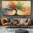 Vibrant Tree of Life Wall Art Colorful Canvas Print Modern Home Decor 20x40