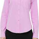 MGWDT Button Down Shirt Women Long Sleeve Blouse Oxford Shirt Classic-Fit Cotton Tops Wrinkle Resistant (2XS-3XL) (S)